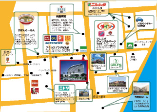 スタッフ手作りの周辺MAP