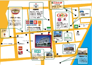 宿泊に便利な情報をまとめた周辺MAP